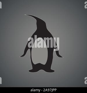 Arctic pinguin vector silhouette. Illustrazione degli animali su sfondo. Buon per il logo o icona di desing di marca. Dalla collezione di creative. Illustrazione Vettoriale