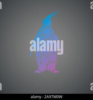 Arctic pinguin vector silhouette. Illustrazione degli animali su sfondo. Buon per il logo o icona di desing di marca. Dalla collezione di creative. Illustrazione Vettoriale