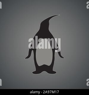 Arctic pinguin vector silhouette. Illustrazione degli animali su sfondo. Buon per il logo o icona di desing di marca. Dalla collezione di creative. Illustrazione Vettoriale