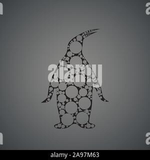 Arctic pinguin vector silhouette. Illustrazione degli animali su sfondo. Buon per il logo o icona di desing di marca. Dalla collezione di creative. Illustrazione Vettoriale