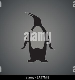 Arctic pinguin vector silhouette. Illustrazione degli animali su sfondo. Buon per il logo o icona di desing di marca. Dalla collezione di creative. Illustrazione Vettoriale