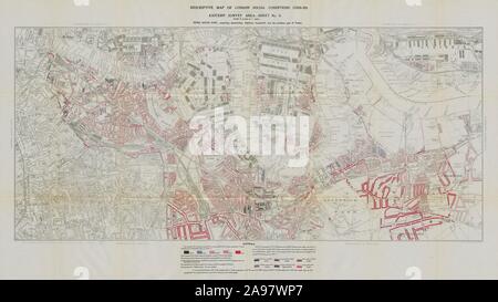 BOOTH/LSE povertà Mappa Bermondsey Deptford Greenwich Isle of Dogs Docklands 1931 Foto Stock