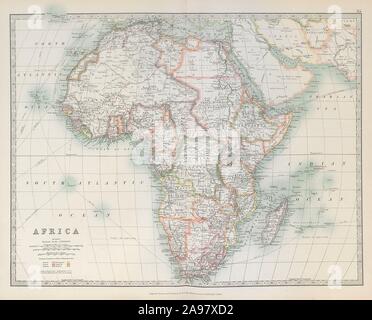 AFRICA coloniale. Frontiere Kamerun riflettere 1911 Trattato di Fez. JOHNSTON 1915 mappa Foto Stock