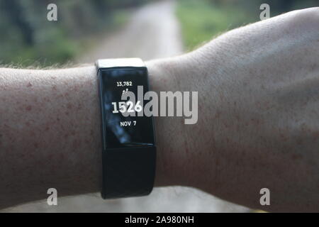 FItbit 3 su un polso Foto Stock