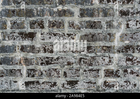 Muro di mattoni, eccellente rustico sfondo astratto o uno sfondo Colori e dettagli in questa splendida annata muro di mattoni, costruito anni fa. È incrinata e invecchiato Foto Stock