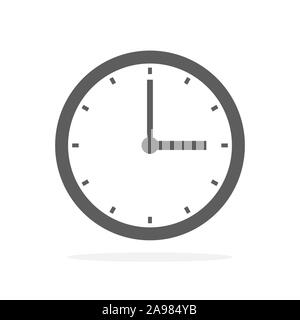 Icona di un orologio - vettore. Nero icona orologio isolato. Icona di un orologio in stile piatto Illustrazione Vettoriale