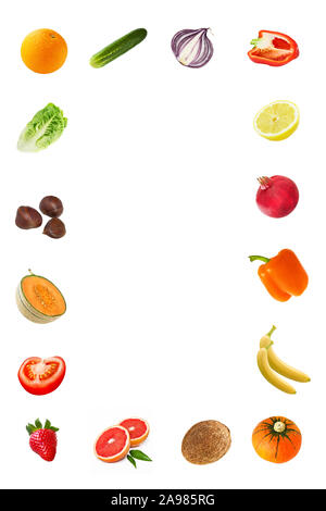 La frutta e la verdura fresca isolato sullo sfondo Foto Stock