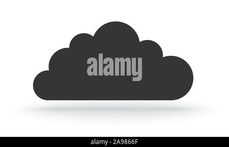 Icona a forma di nuvola - vettore. Nero icona cloud isolato. Icona a forma di nuvola in stile piatto Illustrazione Vettoriale