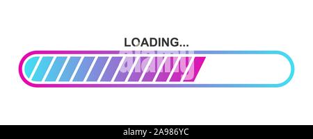 Vettore colorato icona di caricamento. Abstract progressi barra di caricamento isolato. Download luminoso segno. Caricamento del vettore di Symbol Illustrazione Vettoriale