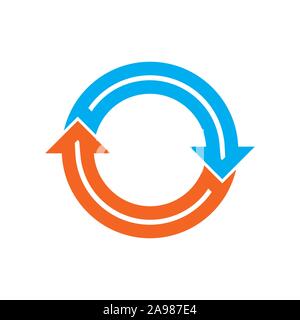 Cerchio. Ricaricare icona a forma di freccia isolato. Colore vettore di aggiornamento freccia. La freccia circolare per una infografica Illustrazione Vettoriale