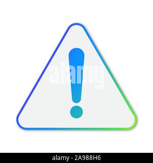 Pericolo di vettore o il simbolo di avvertimento. Adesivo di carta isolato. Spia triangolare simbolo di pericolo isolato. Illustrazione Vettoriale