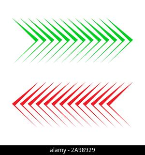 Serie di frecce - vettore. Icona a forma di freccia isolato. Vettore di colore le frecce a destra e a sinistra. Illustrazione Vettoriale