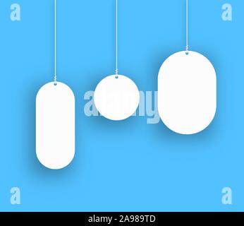 Set di vuoto appesi gli sfondi. Illustrazione Vettoriale. Svuotare i manifesti con ombra. Poster cartacei Illustrazione Vettoriale