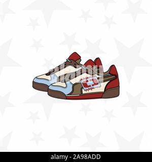 Sneaker per uomo o donna. trainer, esecuzione, casual, palestra scarpe. Accessorio sportivo. - Vettore Illustrazione Vettoriale