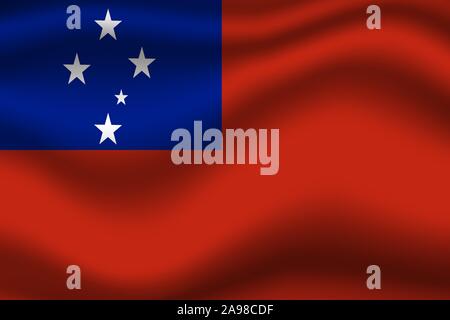 Bella bandiera nazionale dello Stato Indipendente di Samoa. colori originali e proporzione. Semplicemente illustrazione vettoriale EPS10, da paesi flag impostato. Illustrazione Vettoriale