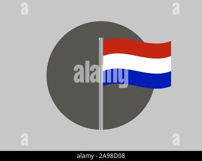 Bandiera nazionale dei Paesi Bassi. i colori originali e proporzione. Semplicemente illustrazione vettoriale EPS10, da paesi flag impostato. Illustrazione Vettoriale