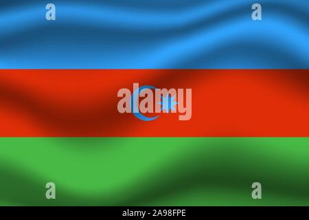 Bandiera nazionale della Repubblica di Azerbaigian. colori originali e proporzione. Semplicemente illustrazione vettoriale, da paesi flag impostato. Illustrazione Vettoriale