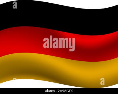 Bandiera nazionale della Repubblica federale di Germania. colori originali e proporzione. Semplicemente illustrazione vettoriale, da paesi flag impostato. Illustrazione Vettoriale