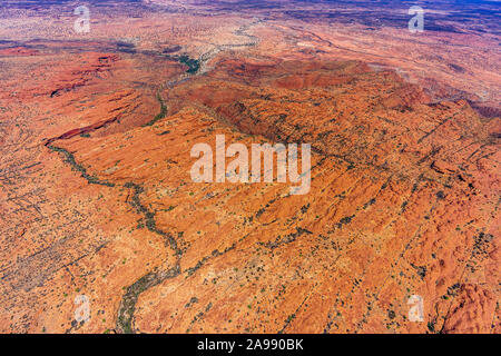 Vista aerea del Kings Canyon, Watarrka National Park, il Territorio del Nord, l'Australia Foto Stock