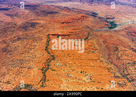 Vista aerea del Kings Canyon, Watarrka National Park, il Territorio del Nord, l'Australia Foto Stock