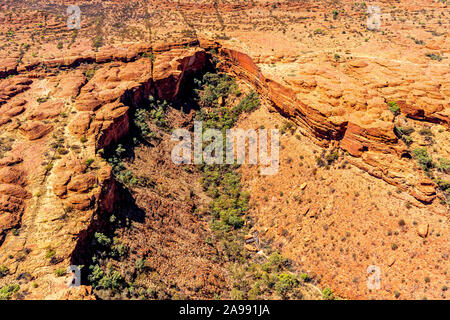 Vista aerea del Kings Canyon, Watarrka National Park, il Territorio del Nord, l'Australia Foto Stock