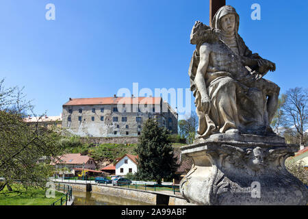 Zámek, Židovský più, Brtnice, Oberland, Česká republika / Castello, Ponte ebraica, città Brtnice, Regione di Vysocina, Repubblica Ceca, Europa Foto Stock