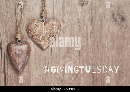 Givingtuesday è un global la Campagna della Carità - Venerdì nero della carità. Dando martedì, giornata mondiale della carità. Dare aiuto, donazioni e suppor Foto Stock
