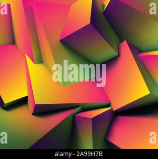 Abstract sfondo geometrico con cubetti di sovrapposizione Illustrazione Vettoriale