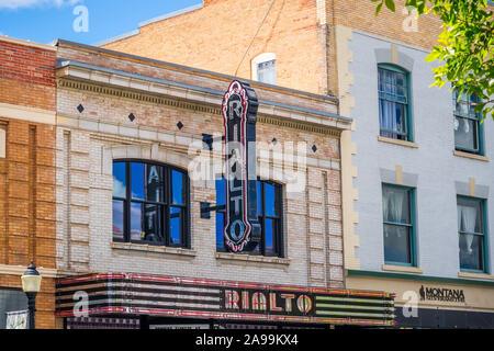 Bozeman, MT, Stati Uniti d'America - 5 Giugno 2019: lo storico teatro di Rialto in città Foto Stock