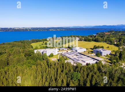 Clinic Hohenried, clinica di riabilitazione vicino a Bernried al lago Starnberger See, Funfseenland, Pfaffenwinkel, vista aerea, Alta Baviera, Baviera Foto Stock