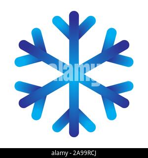 L'icona del fiocco di neve isolato. Vettore blu icona del fiocco di neve. Abstract il simbolo del fiocco di neve Illustrazione Vettoriale