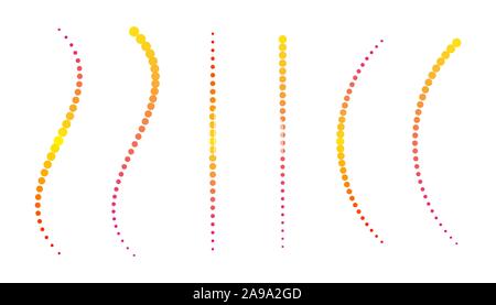 Set di linee tratteggiate. Vettore di elementi di design. Colorate le linee punteggiate isolato Illustrazione Vettoriale