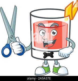 Sazerac bere in vetro con carattere barbiere. Illustrazione Vettoriale