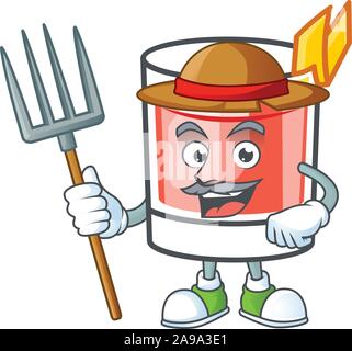 Sazerac bere in vetro con carattere agricoltore. Illustrazione Vettoriale