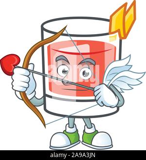 Sazerac bere in vetro con carattere Cupido. Illustrazione Vettoriale