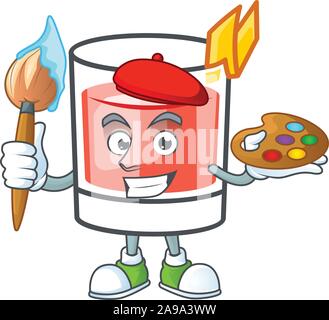 Sazerac bere in vetro con carattere pittore. Illustrazione Vettoriale