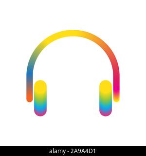 Colore icona cuffie isolato. Cuffie astratta icona - vettore. Cuffie astratto simbolo. Il logo colorato. Illustrazione Vettoriale