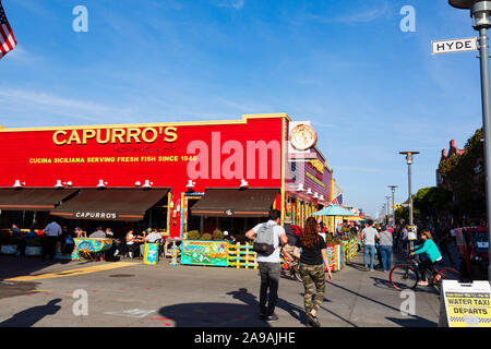 L'italiano Capurro pesce del ristorante, 498 Jefferson Street, Fishermans Wharf di San Francisco, California, Stati Uniti d'America. Stati Uniti d'America Foto Stock