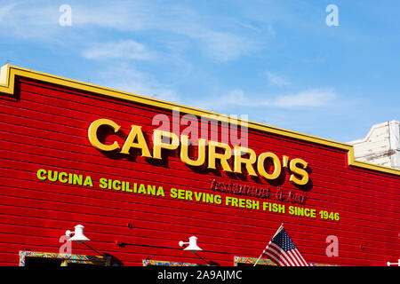 L'italiano Capurro pesce del ristorante, 498 Jefferson Street, Fishermans Wharf di San Francisco, California, Stati Uniti d'America. Stati Uniti d'America Foto Stock