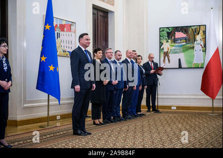 Varsavia, Polonia. Xiv Nov, 2019. Presidente Andrzej Duda durante la cerimonia di designazione. Credito: SOPA Immagini limitata/Alamy Live News Foto Stock