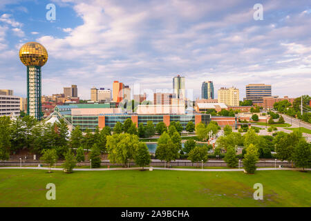 Knoxville, Tennessee, Stati Uniti d'America skyline del centro e la torre. Foto Stock