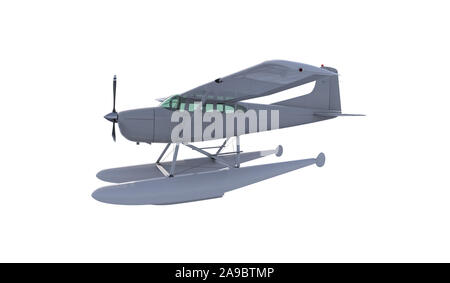 Illustrazione retrò dell'idrovolante. Rendering 3D Foto Stock