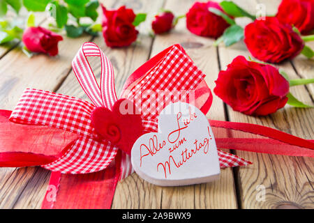 Tedesco tutti i migliori e di amore per la festa della mamma Foto Stock