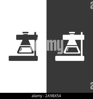 Matraccio conico icona. Erlenmeyer di strumentazione di laboratorio. Isolato illustrazione vettoriale Illustrazione Vettoriale