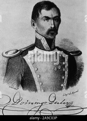 GRAL DOMINGO DULCE-PARTICIPO EN LA 1ªGUERRA DE CUBA O DE LOS AÑOS 10. Autore: Daniel URRABIETA VIERGE Y. Posizione: Museo Romantico-GRABADO. MADRID. Spagna. DULCE Y GARAY DOMINGO. Foto Stock