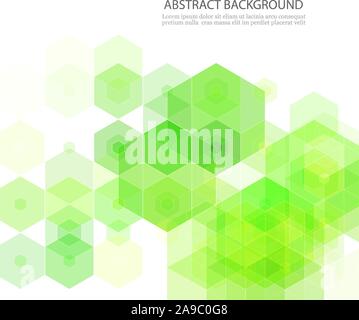 Sfondo geometrico. Modello brochure design. Verde di forma esagonale Illustrazione Vettoriale