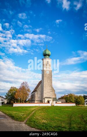 Chiesa di pellegrinaggio Wallfahrtskirche Heiligenstatt in Tussling, Germania Foto Stock