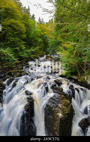 Nero Linn falls, campagna di Perthshire,Scozia Scotland Foto Stock