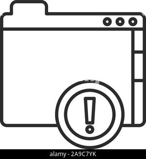 Cartella di file avvertenza la tecnologia digitale internet stile linea Illustrazione Vettoriale