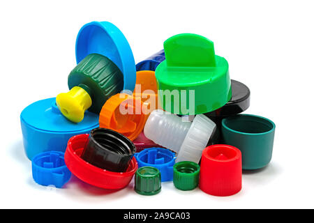 Rifiuti di plastica per uso domestico, separazione dei rifiuti Foto Stock